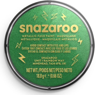 Snazaroo 1118422 – Electric Green – 18 ml Aqua-Gesichtsfarbe, Kinder-Gesichtsfarbe für Kinder und Erwachsene