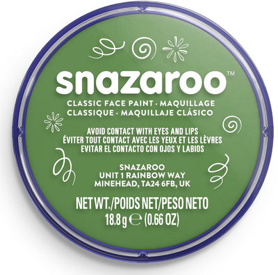 Snazaroo 1118477 – grasgrün – 18 ml Aqua-Gesichtsfarbe, Kinder-Gesichtsfarbe für Kinder und Erwachsene