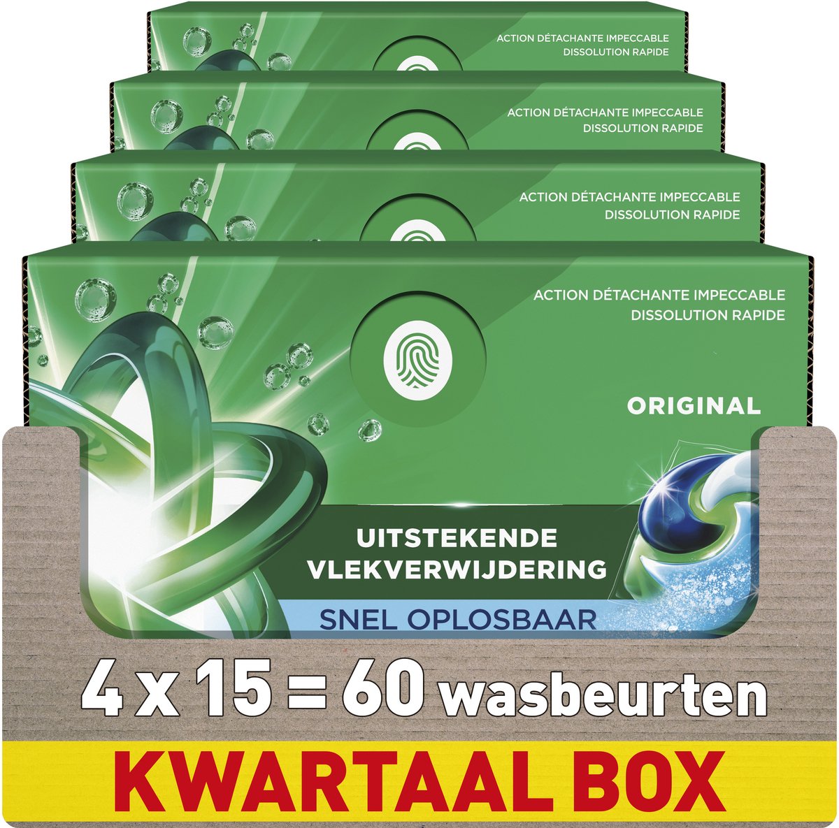 Ariel 4in1 Waschmittelkapseln Original – 4 x 15 Wäschen