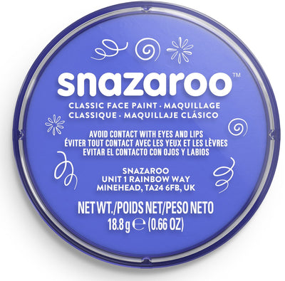 Snazaroo 1118355 – Himmelblau – 18 ml Aqua-Gesichtsfarbe, Kinder-Gesichtsfarbe für Kinder und Erwachsene
