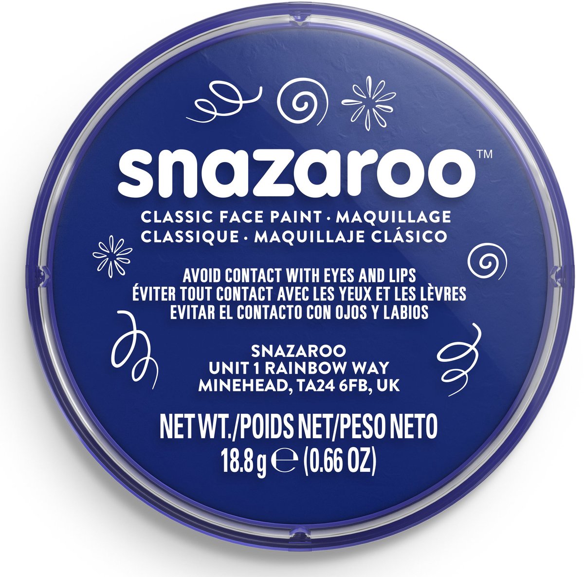 Snazaroo 1118333 – dunkelblau – 18 ml Aqua-Gesichtsfarbe, Kinder-Gesichtsfarbe für Kinder und Erwachsene
