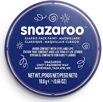 Snazaroo 1118333 – dunkelblau – 18 ml Aqua-Gesichtsfarbe, Kinder-Gesichtsfarbe für Kinder und Erwachsene