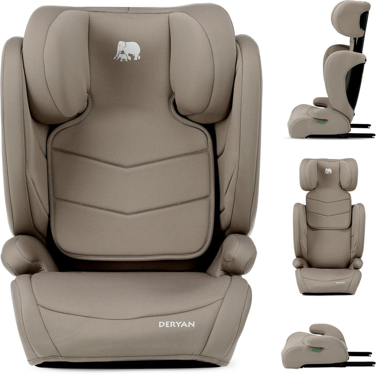 Deryan Charlie Luxus-Autositz i-Size – Isofix – 100 bis 150 cm – Trüffel-Nougat