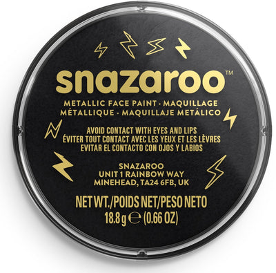 Snazaroo 1118110 – Electric Black – 18 ml Aqua-Gesichtsfarbe, Kinder-Gesichtsfarbe für Kinder und Erwachsene