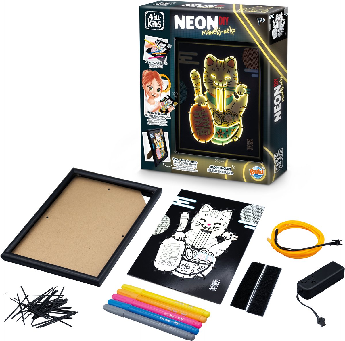 Buki France Buki – Neonrahmen – Thema Maneki Neko – Basteln – Hobby