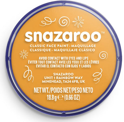 Snazaroo 1118244 – Ockergelb – 18 ml Aqua-Gesichtsfarbe, Kinder-Gesichtsfarbe für Kinder und Erwachsene