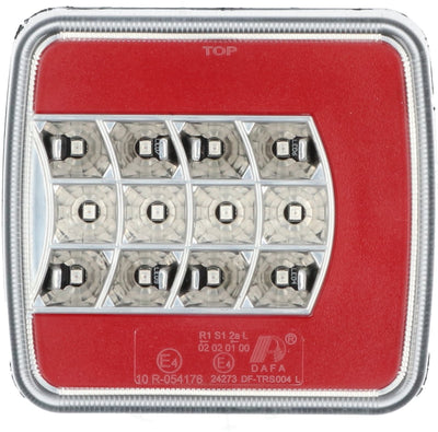 Carpoint LED-Rücklicht - links - 12 24 Volt - 4 Funktionen - Rücklicht, Bremslicht, Fahrtrichtungsanzeiger, Kennzeichenlicht - Schraubbefestigung für montierte Anschlussdrähte - Abmessungen 104x97mm