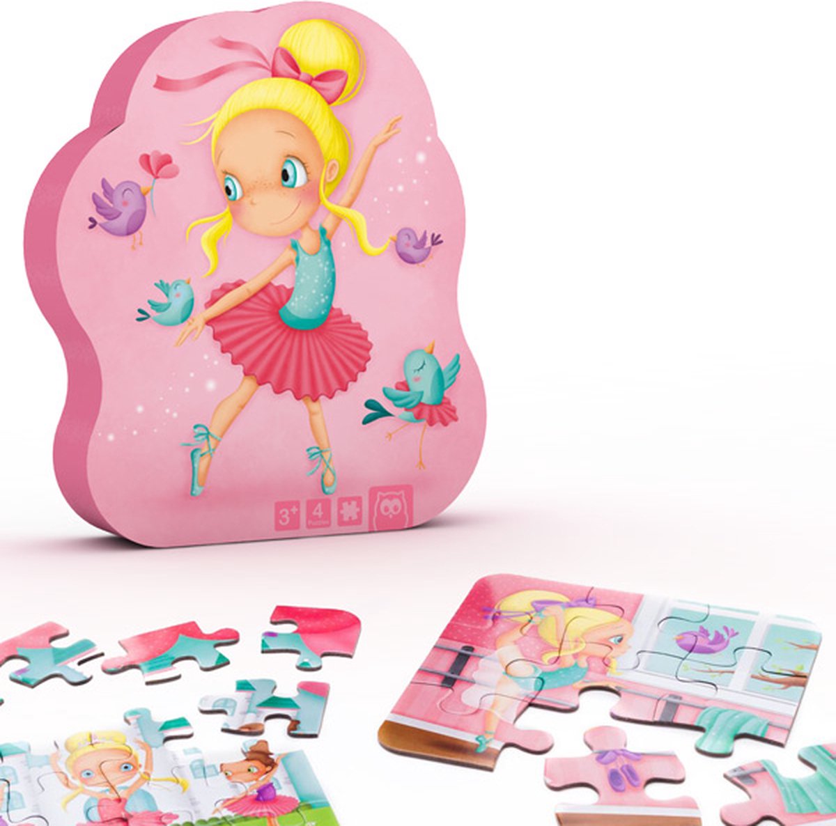 Eurekakids Puzzle 4 in 1 Ballerina – vier Kinderpuzzles in stilvoller Verpackung – 6, 9, 12 und 16 Teile