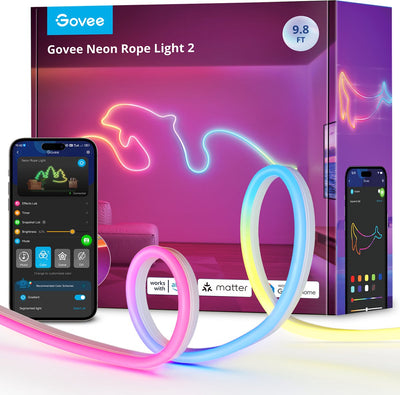 Govee intelligenter weißer Neon-LED-Streifen 3 m Matt RGB – flexibel
