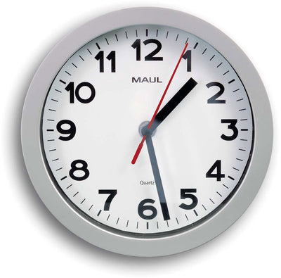Maul Wanduhr Tritt ø 20 x 4,4 cm Kunststoff 1 x AA (1,5 V) Silber