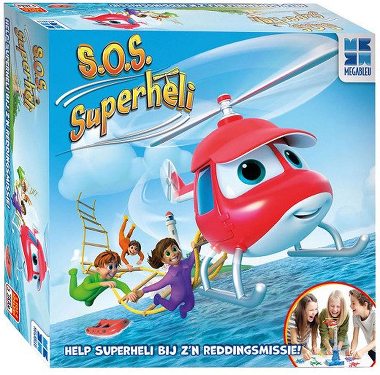 Megableu s.o.s. Super-Helikopter – spannendes Actionspiel für Kinder – elektronisches Partyspiel – ab 5 Jahren – Kinderspiel mit schwingender Leiter