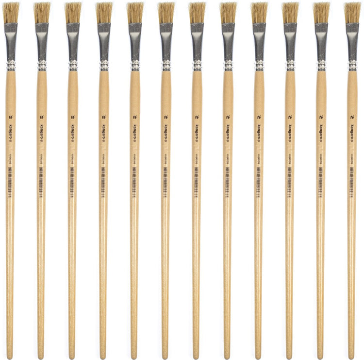 Kangaro Lyonse Pinsel – Nr. 16 – lackiertes Holz – Schachtel mit 12 Stück – k-840216