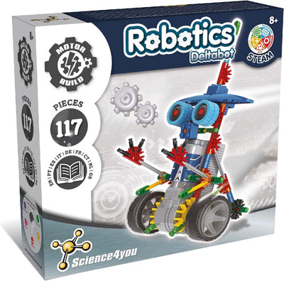 Science 4 You Science4You Robotics Deltabot – Experimentierset 117-teilig – DIY-Roboterbausatz – Stielspielzeug