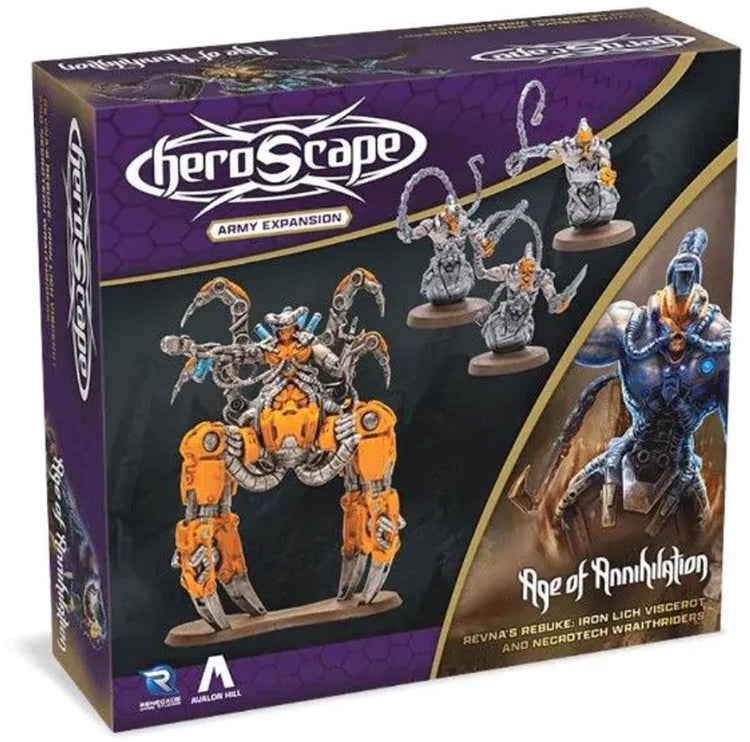 Renegade Heroscape-Erweiterung Revna's Rebuke: Iron Lich Viscerot und Necrotech Wraithriders Army *englische Version* und Zubehör