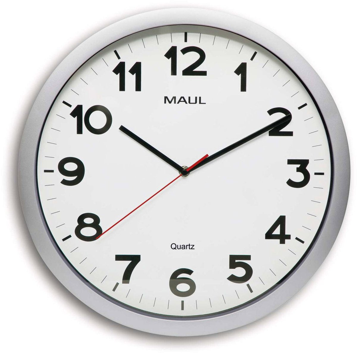Maul Stufenwanduhr 40 inkl. Batterie - Silber - 1 Stück - ø 40 x 4,8 cm -