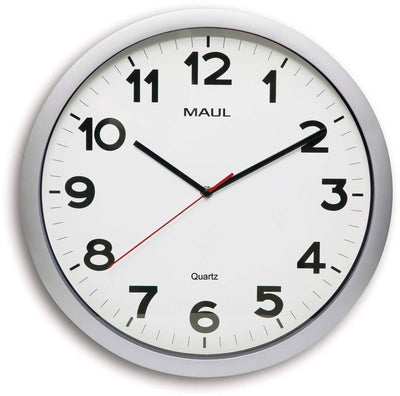 Maul Stufenwanduhr 40 inkl. Batterie - Silber - 1 Stück - ø 40 x 4,8 cm -