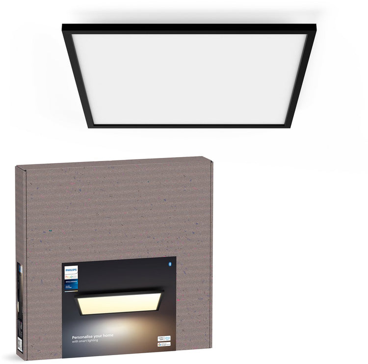 Philips Hue Aurelle Panel-Lampe – warmes bis kühles weißes Licht – schwarz – quadratisch groß