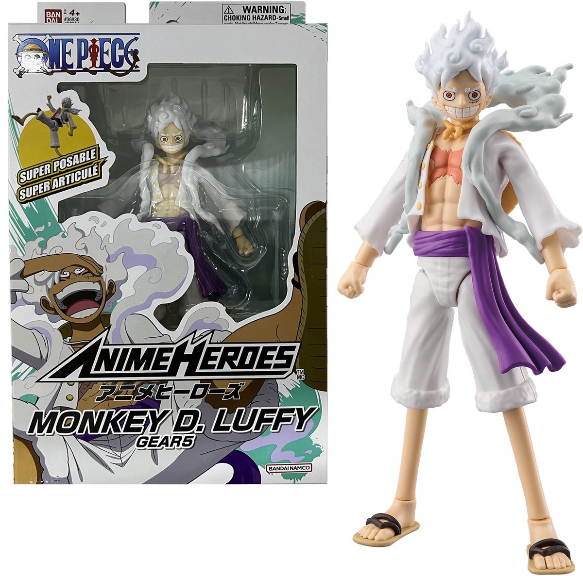 Bandai – Anime-Helden – One Piece – Anime-Helden-Figur 17 cm – Affe d. Ruffy Gear 5 – offiziell lizenziertes One Piece – Ruffy Actionfigur Gear 5 Version – Spielzeug für Kinder ab 4 Jahren – 37054