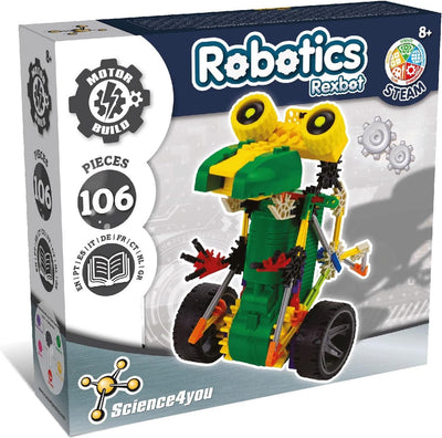Science 4 You Science4You Robotics Rexbot – DIY-Roboterbausatz – beweglicher Roboter mit 106 Teilen Lehrbuch – ab 8 Jahren