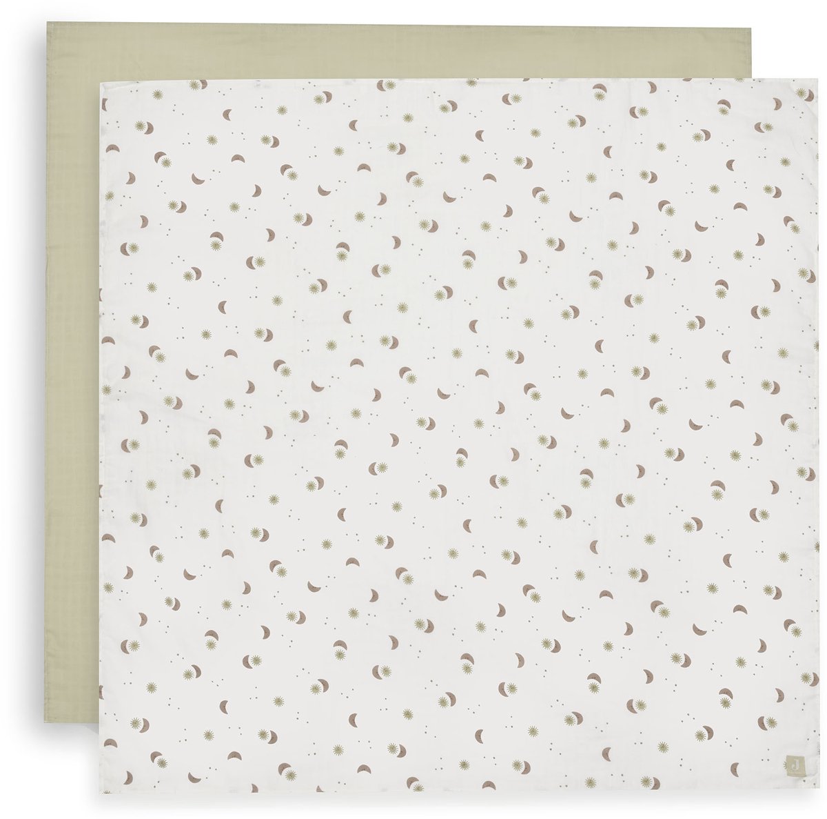 Jollein hydrophiles Tuch, groß, 115 x 115 cm, über dem Mond (2er-Pack)