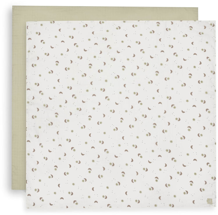 Jollein hydrophiles Tuch, groß, 115 x 115 cm, über dem Mond (2er-Pack)