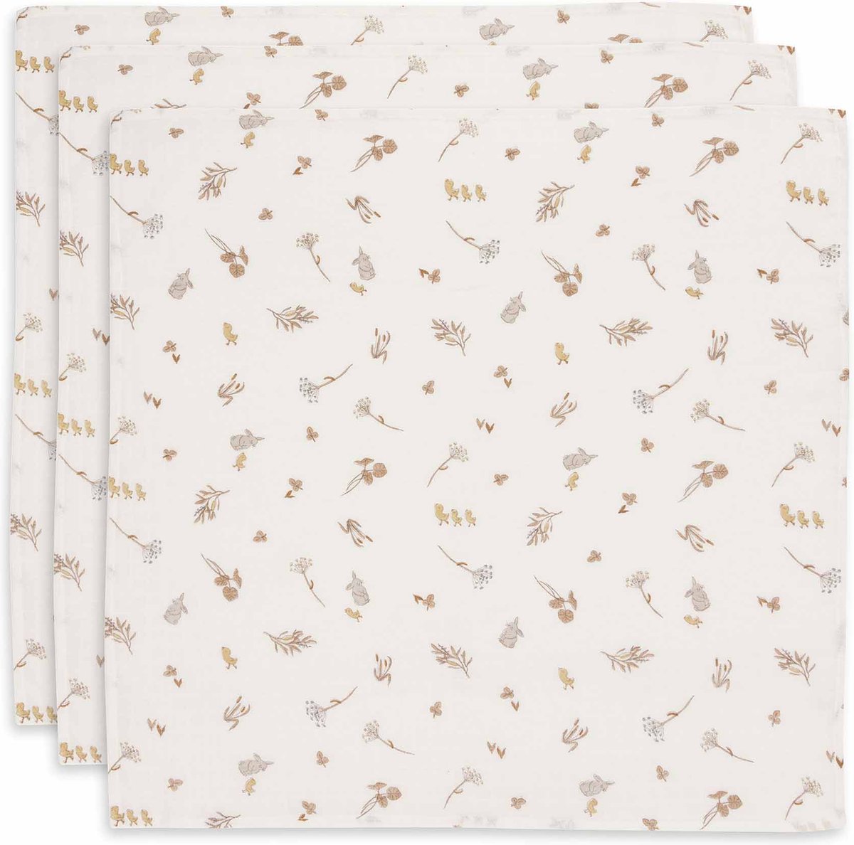 Jollein – hydrophiles Tuch klein 70 x 70 cm – Spucktücher – weiche Baumwolle – 3 Stück – Flussufer