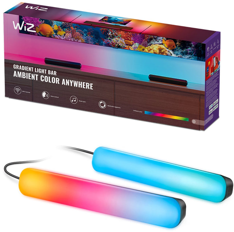 Wiz Farbverlaufslichtleisten – Unterhaltung – RGB: mehrere Farben gleichzeitig – einfache Installation – 30 cm