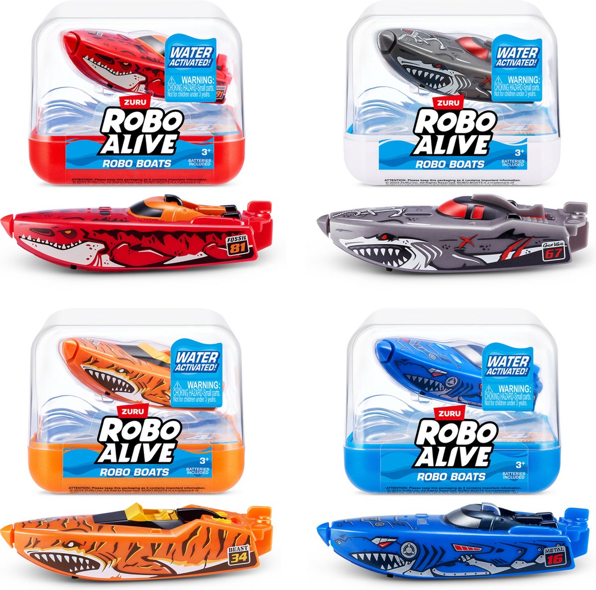 Robo Alive Robo Boats – wasseraktiviertes Boot – Outdoor-Spielzeug – 1 Exemplar – Bootsrennen