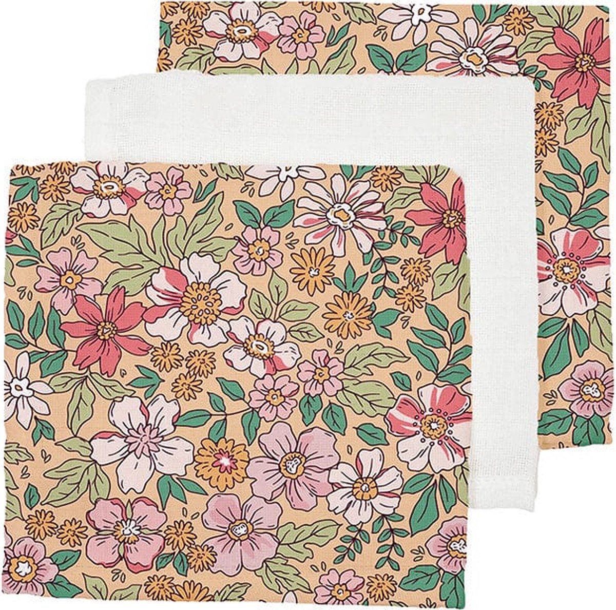 Blüte | mehrfarbige hydrophile Tücher 25 x 25 cm - 3 Teile
