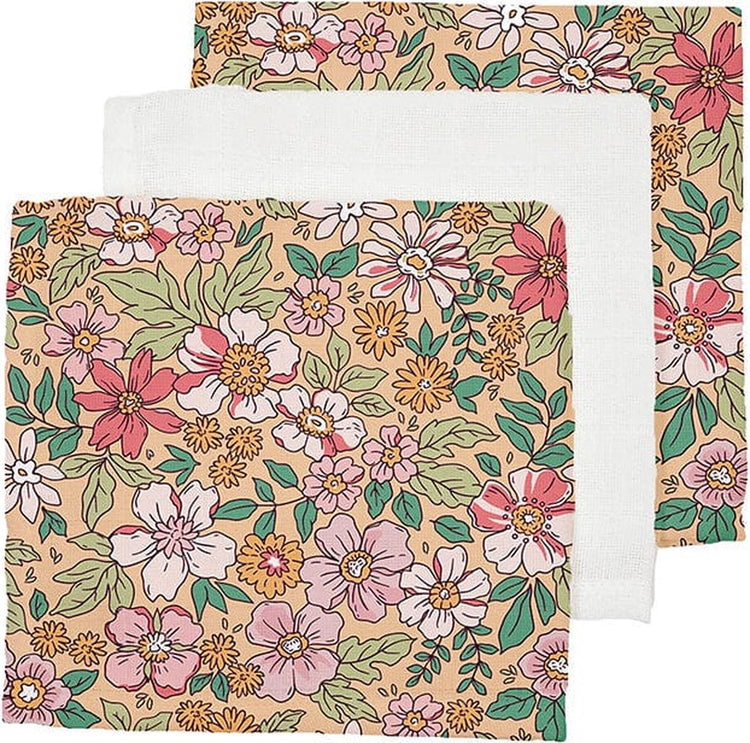 Blüte | mehrfarbige hydrophile Tücher 25 x 25 cm - 3 Teile
