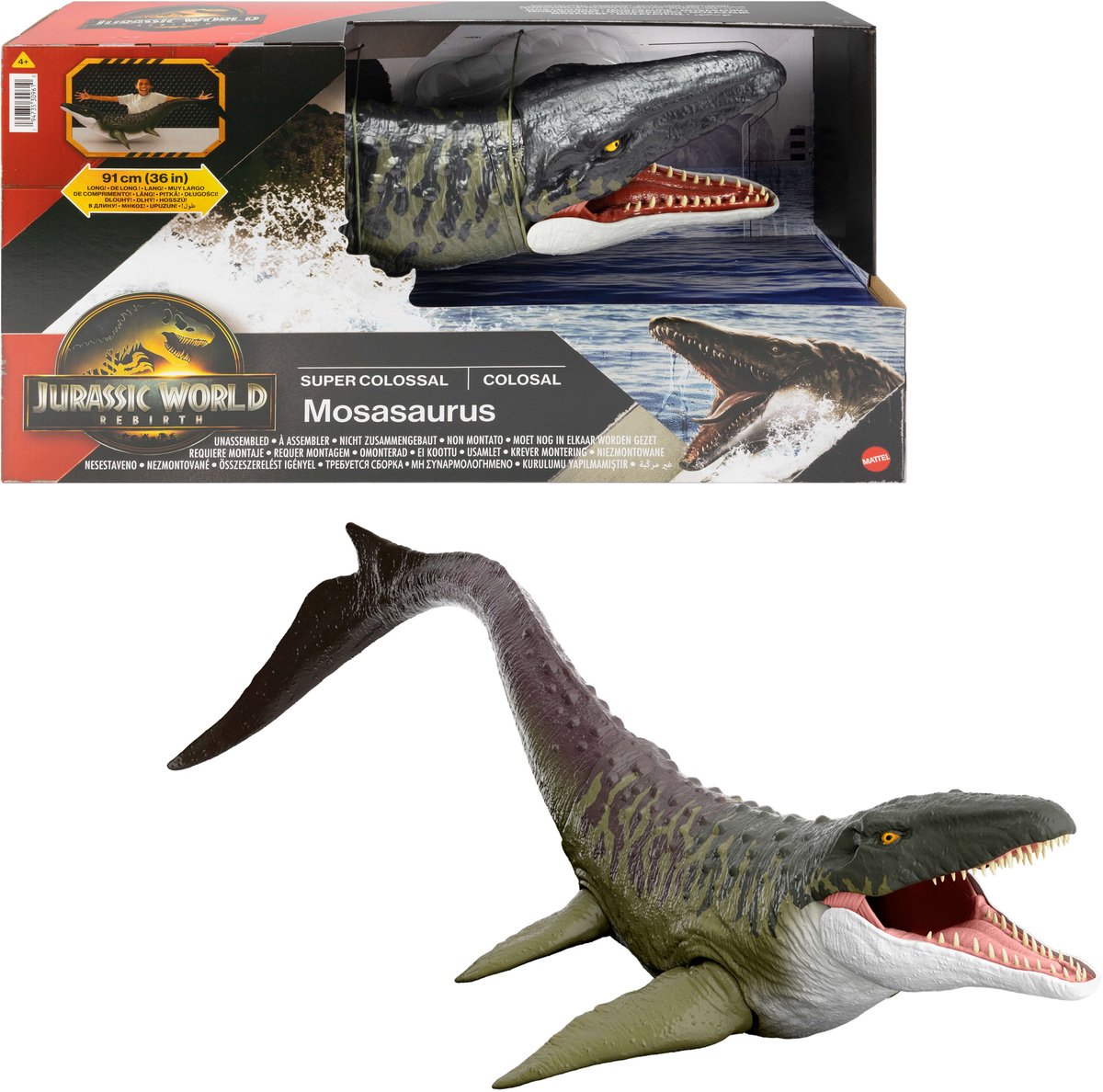 Jurassic World Super Colossal Mosasaur – Actionfiguren-Spielzeug – ab 4 Jahren
