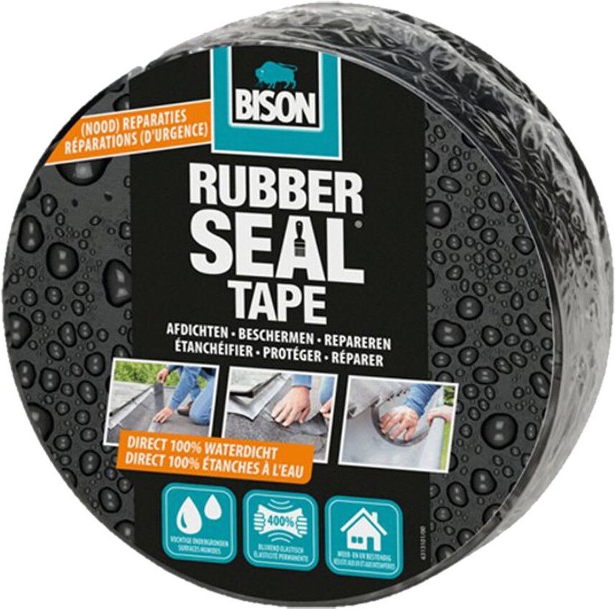 Bison 1078317 – Gummidichtungsband 7,5 cm 5 m | 2 Stk