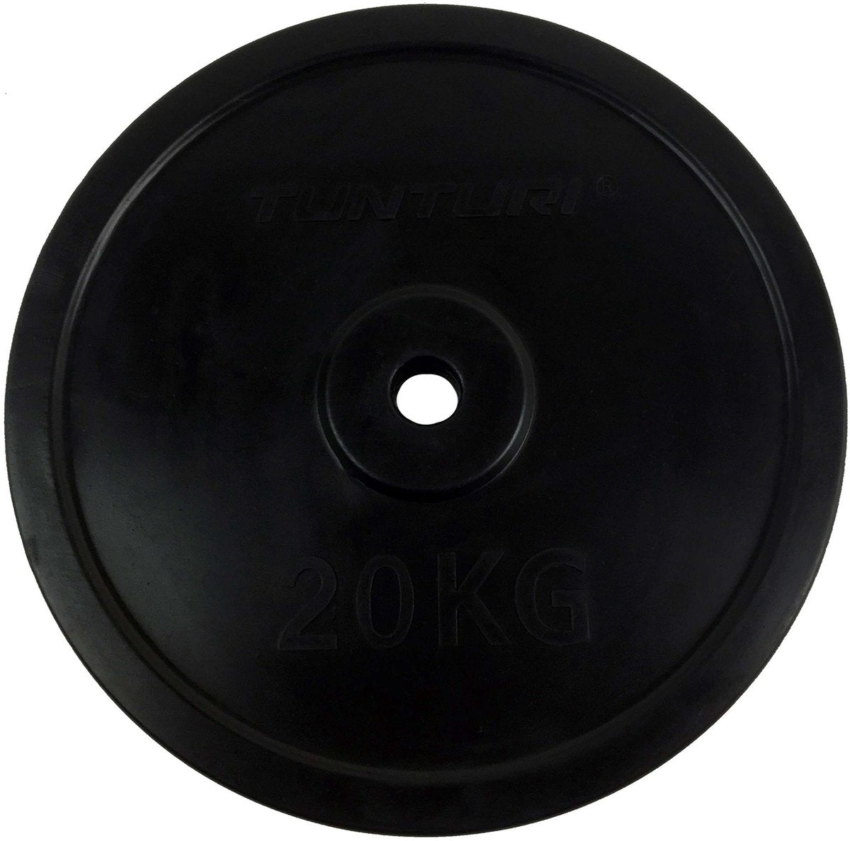Tunturi Hantelscheibe - Hantelgewichte - 1x 20kg - 30mm - Gummi - inkl. kostenlose Fitness-App