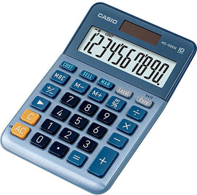 Casio Tischrechner MS-100EM 10-stelliges Display blau