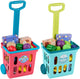Eddy Toys – Einkaufswagen-Spielzeug-Lebensmittel-Spielset – 21-teilig – Kinder-Einkaufswagen mit Zubehör – Spielzeugladen-Zubehör – 1 zufälliges Set