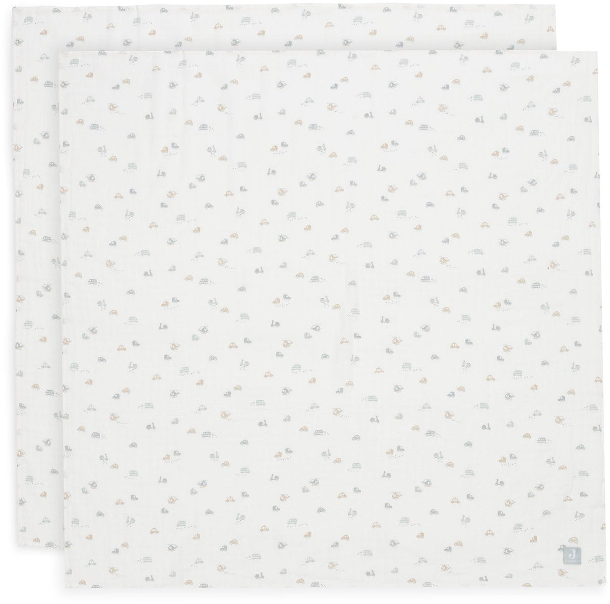 Jollein – hydrophiles Tuch groß 115 x 115 cm – Wickeltuch – weiche Baumwolle – 2 Stück – für unterwegs