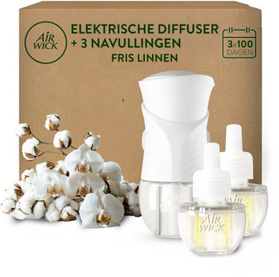Elektrischer Lufterfrischer Air Wick – frische Wäsche – 1 Gerät + 3 Nachfüllungen