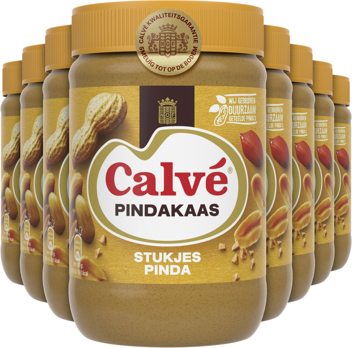 Calvé Erdnussbutter - Erdnussstücke - bis zum Boden cremig - 12 x 650 g