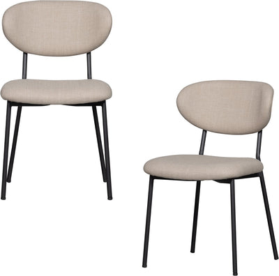 Woood Kjeld Esszimmerstühle – gewebter Stoff – Natur – 2er-Set