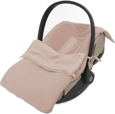 Jollein Fußsack für Autositz-Kinderwagen – Basic-Strick – Baumwolle – 42 x 82 cm – Wildrosa