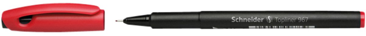 Schneider Schreibgeräte Schneider Fineliner – Topliner 967 – Strichstärke 0,4 mm – rot – Karton mit 10 Stück – S-9672