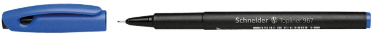 Schneider Schreibgeräte Schneider Fineliner – Topliner 967 – Strichstärke 0,4 mm – blau – Box mit 10 Stück – S-9673