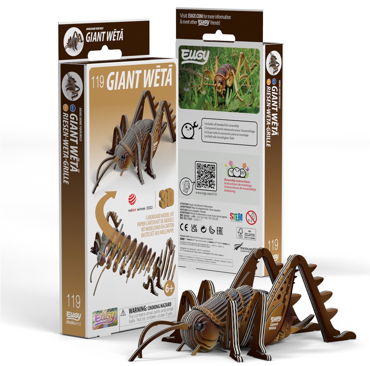 Eugy 3D-Puzzle – Heuschrecke – Wildtiere – nachhaltig – alle sammeln – 6 Jahre