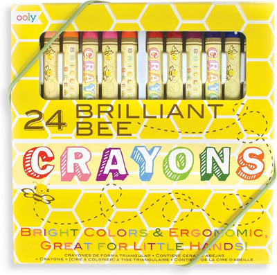 Ooly – Brillante Bienenwachsmalstifte – extrem weiche und lebendige Farben – Set mit 24 Farben – dreieckig und rollt nicht weg – geeignet ab 3 Jahren