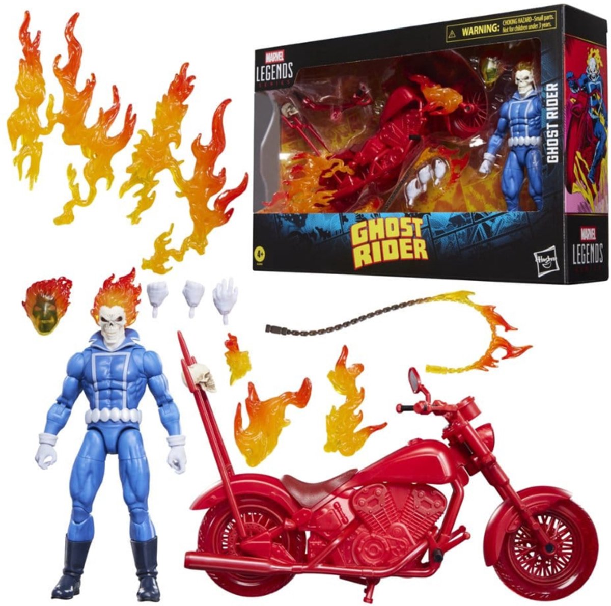 Hasbro Ghost Rider Marvel Legends Actionfigur Johnny Blaze mit Motorrad 15 cm große Actionfigur