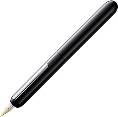 Lamy Dialog 3 Füllfederhalter 074 – faszinierender Füllfederhalter in glänzend schwarzem Lack mit Drehmechanismus und vollständig versenkbarer, teilweise platinierter 14-Karat-Goldfeder – Federgröße M