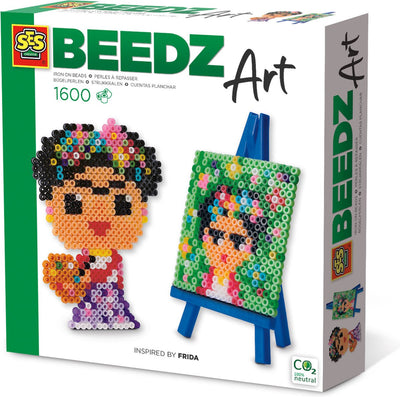Ses Creative Ses – Beedz Art – Mini-Künstlerin Frida – mit Mini-Staffelei – 1600 Bügelperlen mit Ablage