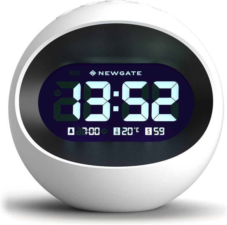 Bennies Fifties Newgate Center of the Earth LCD-Wecker – weiß