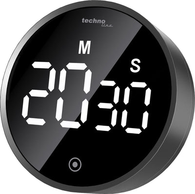 Technoline Küchentimer – kt 600 – 82 x 82 x 34 mm – schwarz – tl-kt600