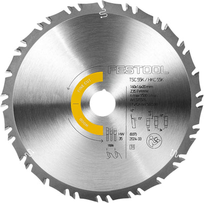 Festool Zubehör Kreissägeblatt Holz Feinschnitt | wie | 160x1,6x20 | fwww35 - 578586